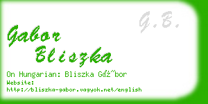 gabor bliszka business card